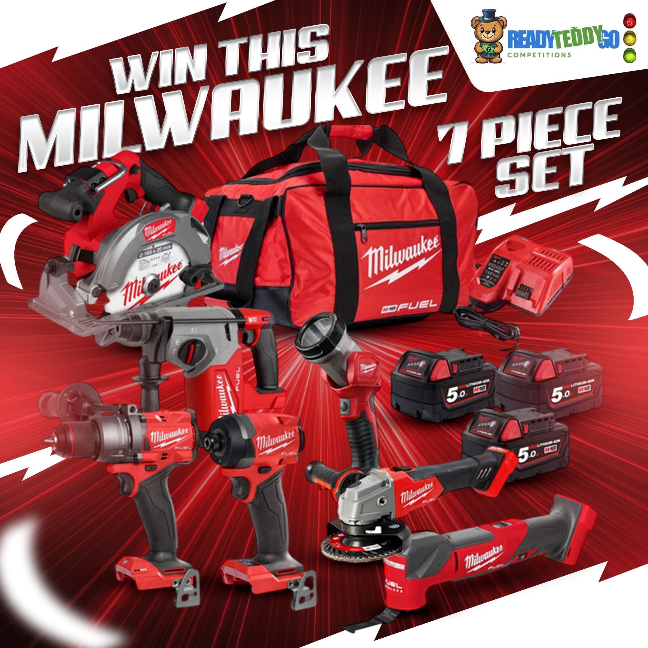MILWAUKEE 7 PIECE TOOL SET OR £1000 CASH